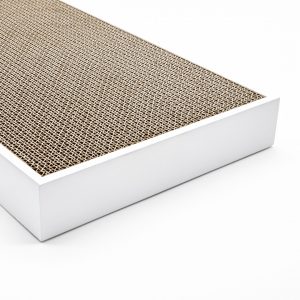 Kratzbrett aus Holz mit Kratzpappe - Weiß